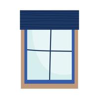 finestra con blu telaio interno decorazione isolato icona vettore