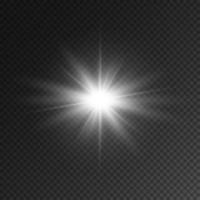 flash a stella trasparente con riflettore e lente vettore