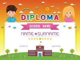 certificato bambini diploma vettore