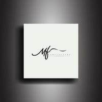 mf firma stile monogramma.calligrafico lettering icona e grafia vettore arte.