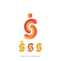 lettera S e uomo icona logo design vettore