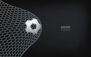 calcio o calcio che volano verso l'alto in rete vettore