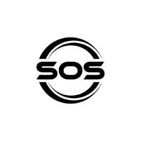 sos lettera logo design nel illustrazione. vettore logo, calligrafia disegni per logo, manifesto, invito, eccetera.