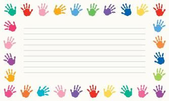 colorato dipinto mani di poco bambini vettore