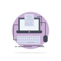 stampante genere macchina da scrivere scrittore astratto cerchio sfondo piatto colore icona vettore