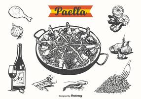Paella libera disegnata illustrazione vettoriale