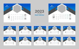 scrivania calendario 2023 modello vettore