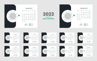 scrivania calendario 2023 modello vettore