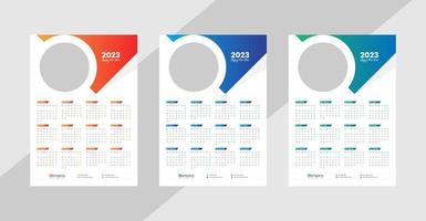 uno pagina parete calendario 2023 vettore