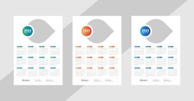 uno pagina parete calendario 2023 vettore