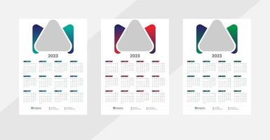 uno pagina parete calendario 2023 vettore