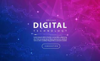 digitale tecnologia bandiera blu rosa sfondo concetto, informatica sicurezza tecnologia, astratto viola tecnologia, innovazione futuro dati, Internet Rete, ai grande dati, linea punto connessione, illustrazione vettore