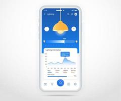 smartphone inteligente casa controllato App UX ui, IoT Internet di cose tecnologia, digitale futuro casa automazione tecnologia, inteligente dispositivi applicazione Telefono, Wi-Fi cctv illuminazione riscaldamento aria, vettore illustrazione