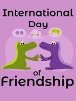 internazionale giorno di amicizia, idea per un' manifesto, striscione, volantino, cartolina vettore