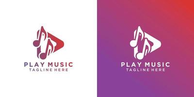 giocare musica logo design con moderno concetto premio vettore