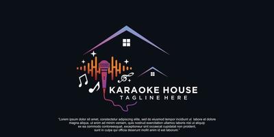 karaoke Casa logo design con moderno concetto premio vettore