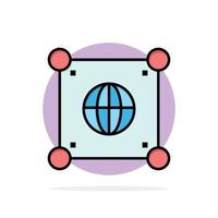 globo globale mondo scienza astratto cerchio sfondo piatto colore icona vettore