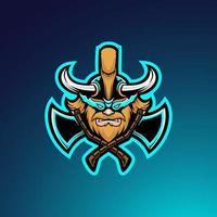 arrabbiato nano gioco esport emblema portafortuna logo. barbaro con barba vettore illustrazione.