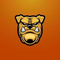 bulldog testa esport portafortuna emblema logo. baseball, pallacanestro, gioco logo illustrazione. vettore