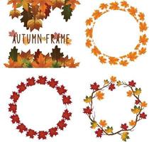 set di cornice foglia autunnale dipinta ad acquerello, clipart di foglie. disegnato a mano isolato su sfondo bianco vettore