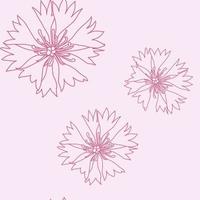 senza soluzione di continuità modello con rosa fiordalisi fiori, floreale grafico design vettore