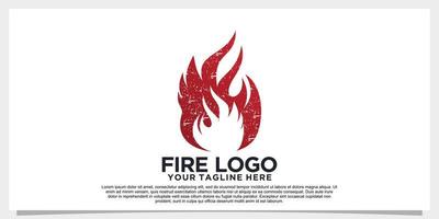 creativo fuoco logo design modello con unico premio vettore