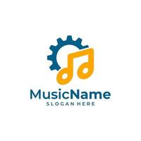 musica Ingranaggio logo vettore icona illustrazione. Ingranaggio musica logo design modello