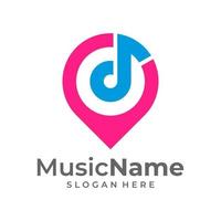 musica punto logo vettore icona illustrazione. punto musica logo design modello