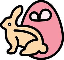 uovo coniglietto Pasqua coniglio attività commerciale logo modello piatto colore vettore