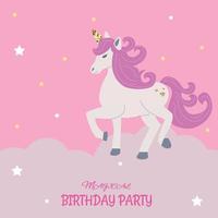 invito per un' magico compleanno festa con un' unicorno vettore