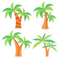 impostato di diverso accoppiato palma alberi. vettore illustrazione. isolato su bianca sfondo.