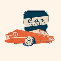 classico Vintage ▾ retrò arancia macchina. vettore logo design