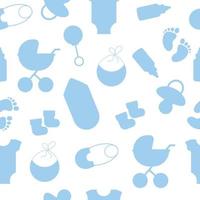 senza soluzione di continuità blu silhouette modello bambino doccia. vettore illustrazione