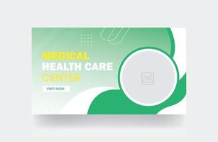 medico miniatura copertina video miniatura modello assistenza sanitaria ragnatela bandiera inviare vettore