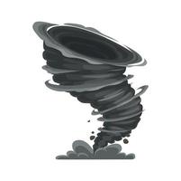 cartone animato tornado, tempesta, ciclone contorto vortice vettore