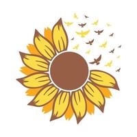 bellissimo e naturale girasole illustrazione vettore