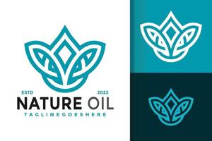 natura foglia olio essenziale logo disegno, marca identità loghi vettore, moderno logo, logo disegni vettore illustrazione modello