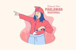 illustrazioni indonesiano eroi per indonesiano nazionale eroi giorno hari pahlawan design concetto vettore