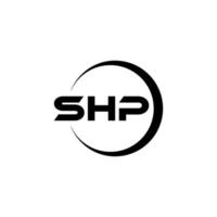 shp lettera logo design nel illustrazione. vettore logo, calligrafia disegni per logo, manifesto, invito, eccetera.