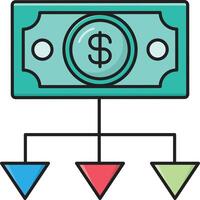 illustrazione vettoriale del dollaro su uno sfondo. simboli di qualità premium. icone vettoriali per il concetto e la progettazione grafica.