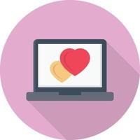il computer portatile cuore vettore illustrazione su un' sfondo.premio qualità simboli.vettore icone per concetto e grafico design.
