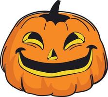 sorridente spaventoso handraw Halloween zucca design vettore