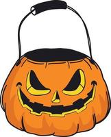 carino e spaventoso handraw Halloween zucca design vettore