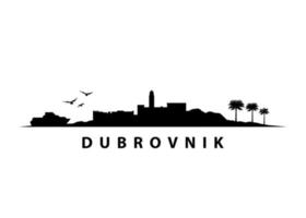 dubrovnik Croazia città orizzonte paesaggio nero vettore forma silhouette grafico