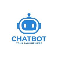 Chiacchierare Bot logo bolla parlare messaggero ai robot portafortuna vettore