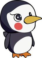 carino cartone animato pinguino ritratto vettore