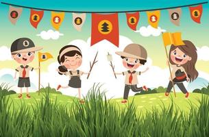 cartone animato illustrazione di poco scout vettore