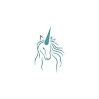 unicorno logo icona design illustrazione vettore