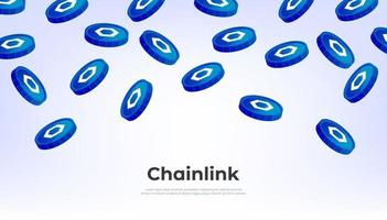 chainlink moneta caduta a partire dal il cielo. collegamento criptovaluta concetto bandiera sfondo. vettore