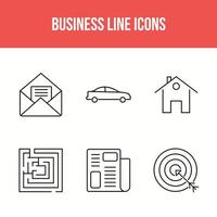 set di icone di linea di business vettore